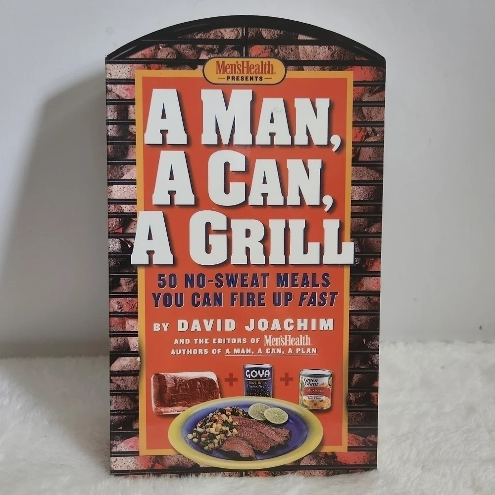 Men's Health Hard Cover Pages A Man A Can A Plan A Grill 2 Recipe Books